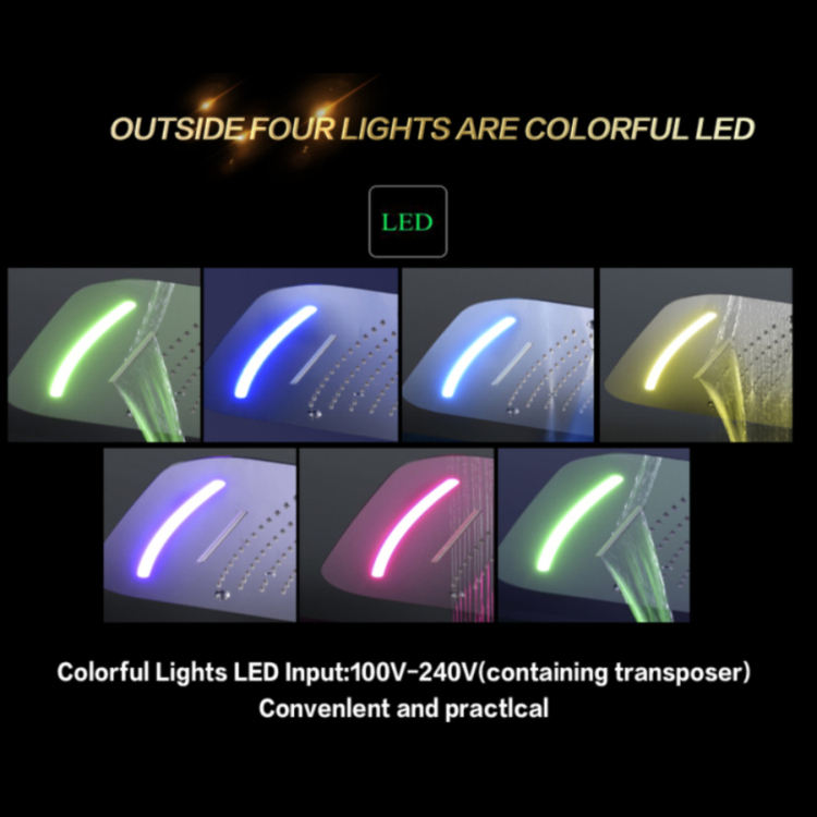 مع صنابير دش LED 