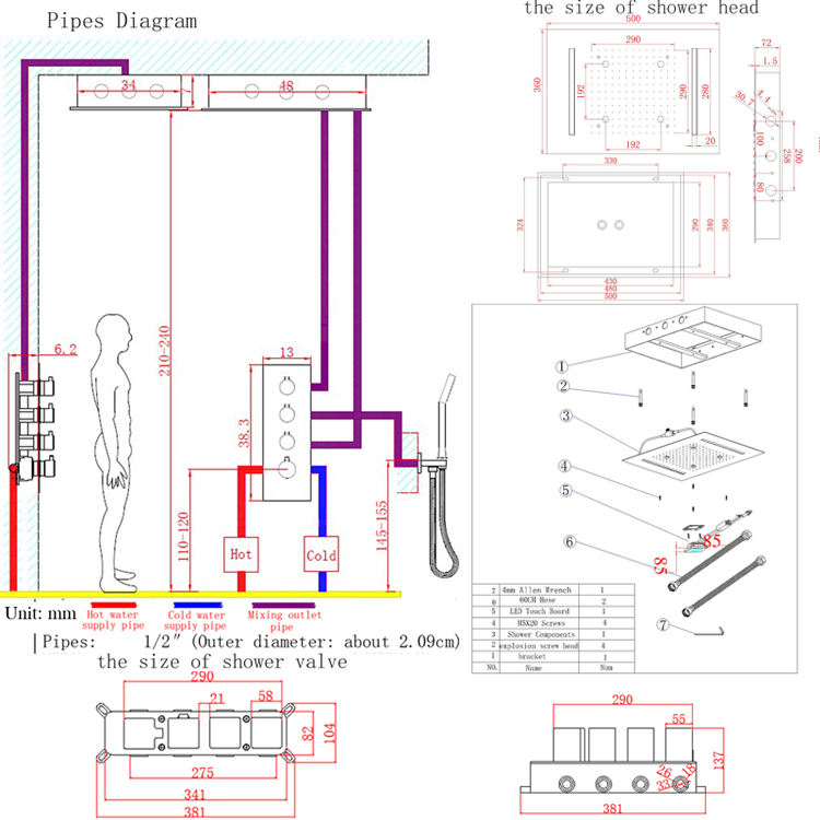 sistema de chuveiro termost&aacute;tico