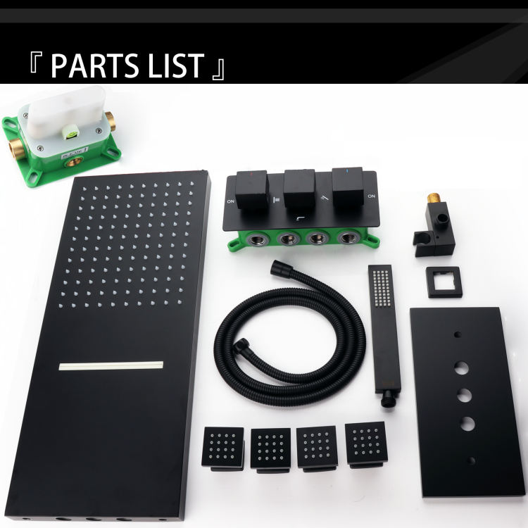 sistema de ducha negro mate