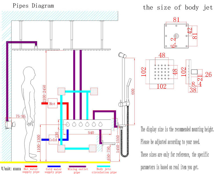 نظام الدش مع يده