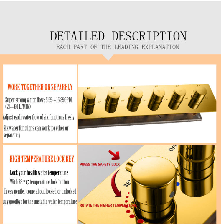 conjunto de torneira de chuveiro