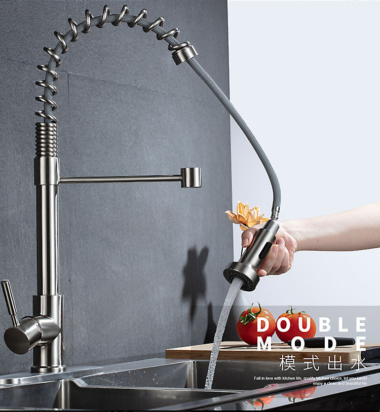 اضغط على صنبور المطبخ